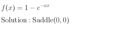 The f(x)=1-e^{-ax} is Saddle(0,0)
